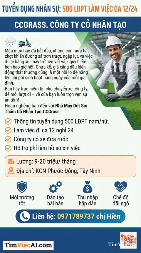 200 LĐPT làm việc đi ca 12 nghỉ 24