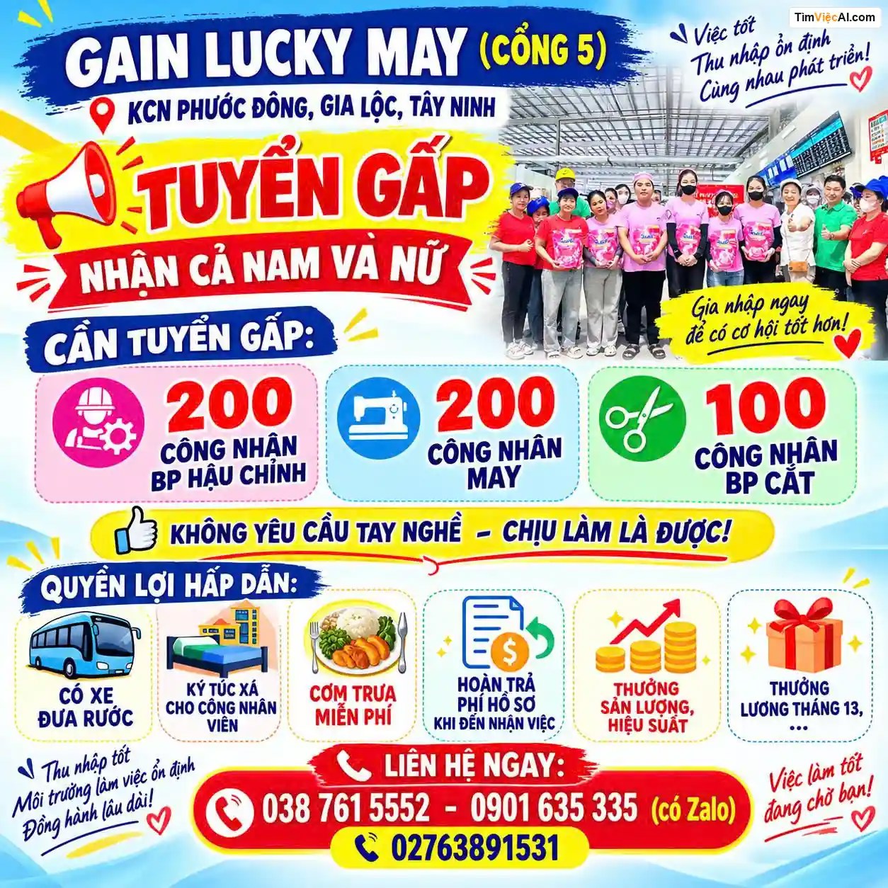 Tuyển gấp nhân cả nam và nữ