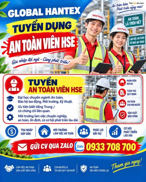 Tuyển An toàn viên HSE
