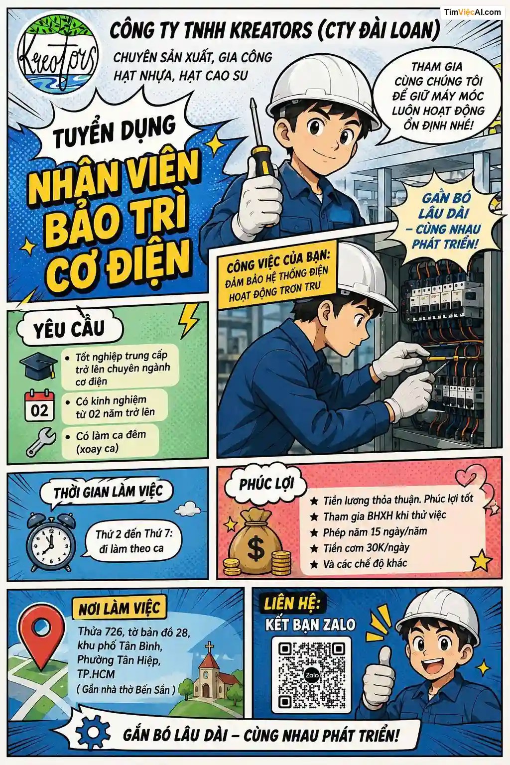 Nhân viên bảo trì cơ điện
