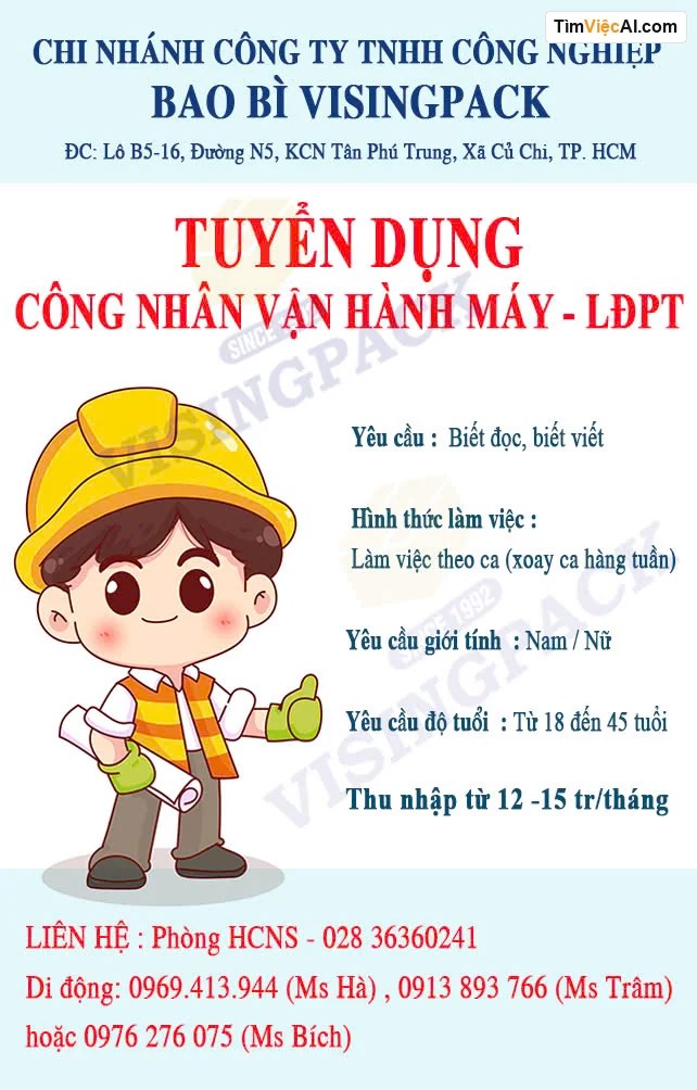 Công nhân vận hành máy - LĐPT