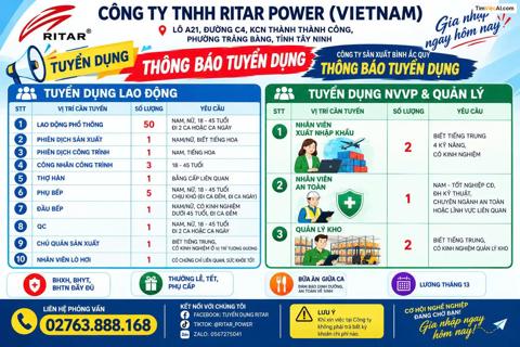Tuyển dụng lao động, Tuyển dụng NVVP & Quản lý